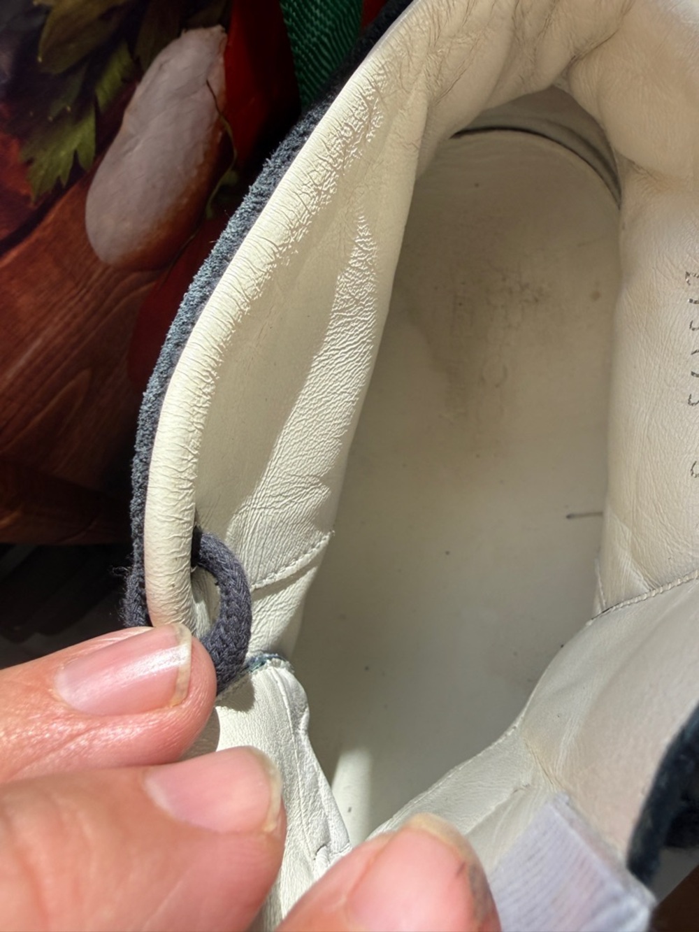 Gucci Men's Blue, Red & White High-Top Sneakers - Picture 9 of 9